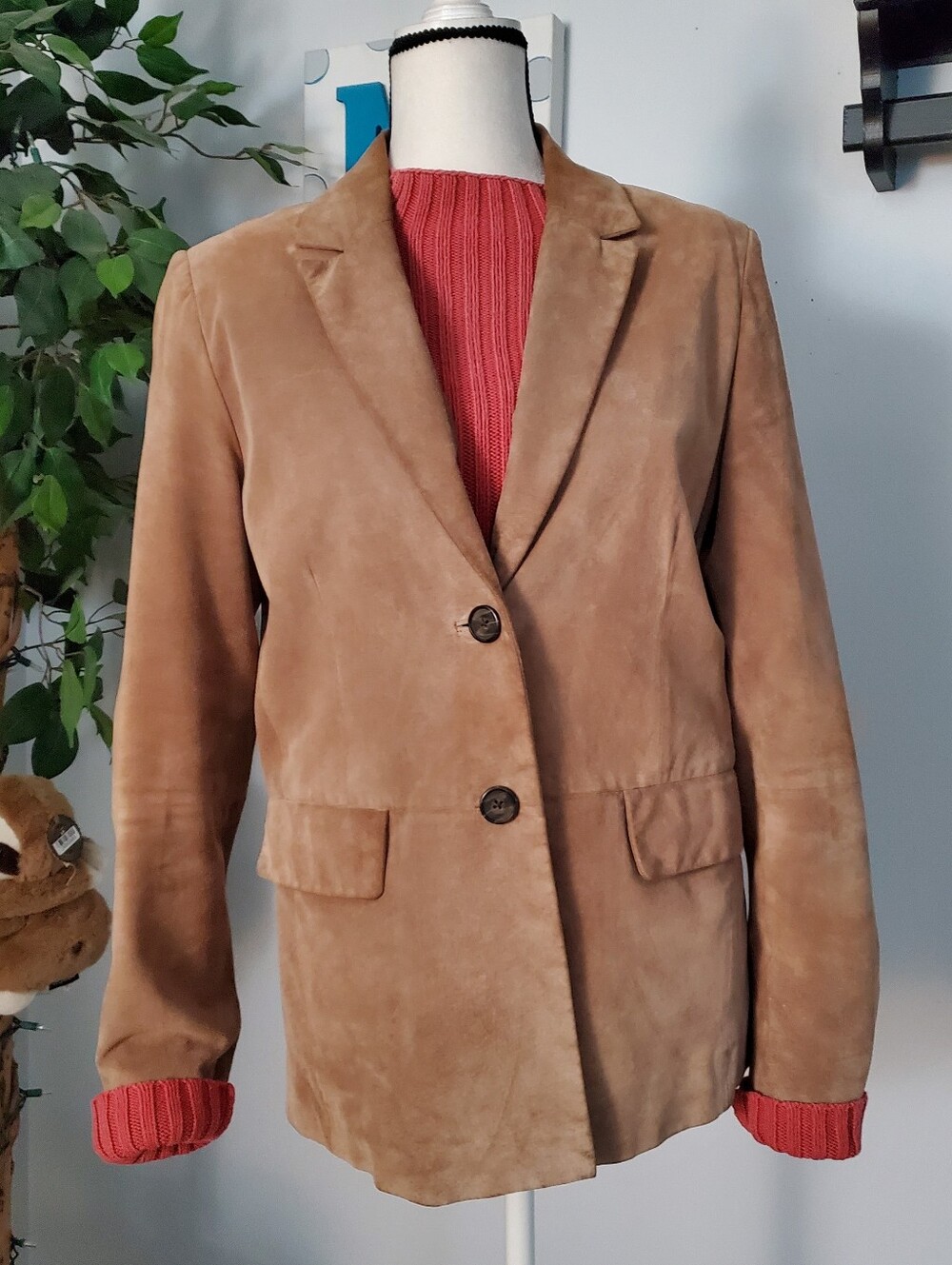 JACLYN SMITH Vintage Suede 2 Button Jacket 14